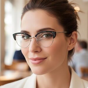 New! Swarovski Eyeglasses SK5363/V 032 Purple Cat-Eye Glasses, Authentic